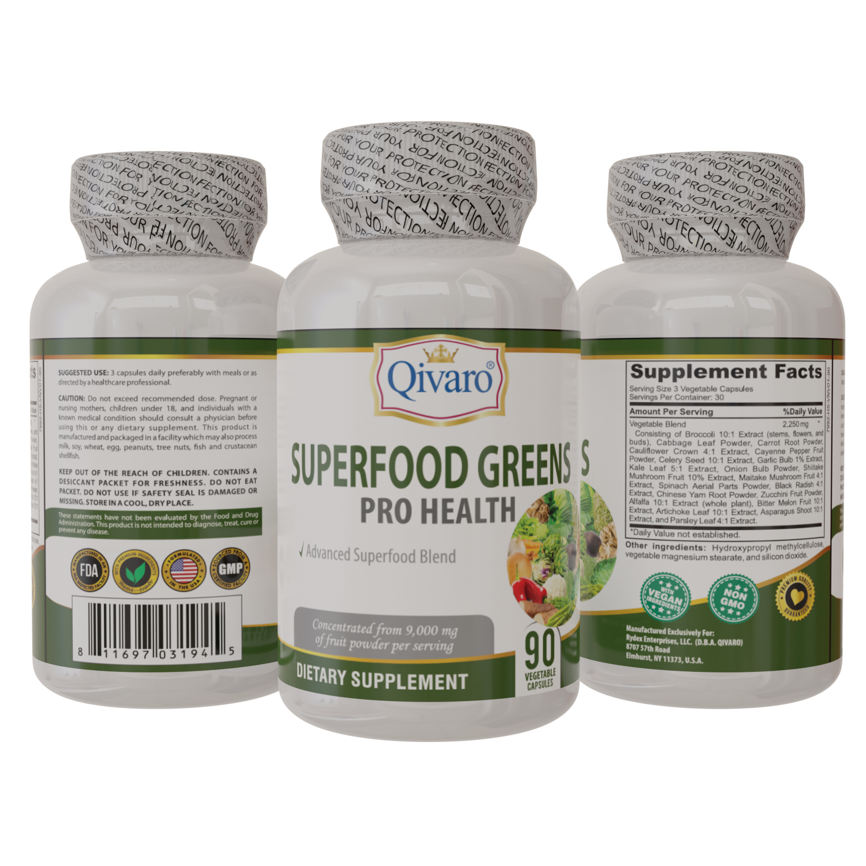 QIH102_Superfood Greens Pro Health_90 veggie capsules