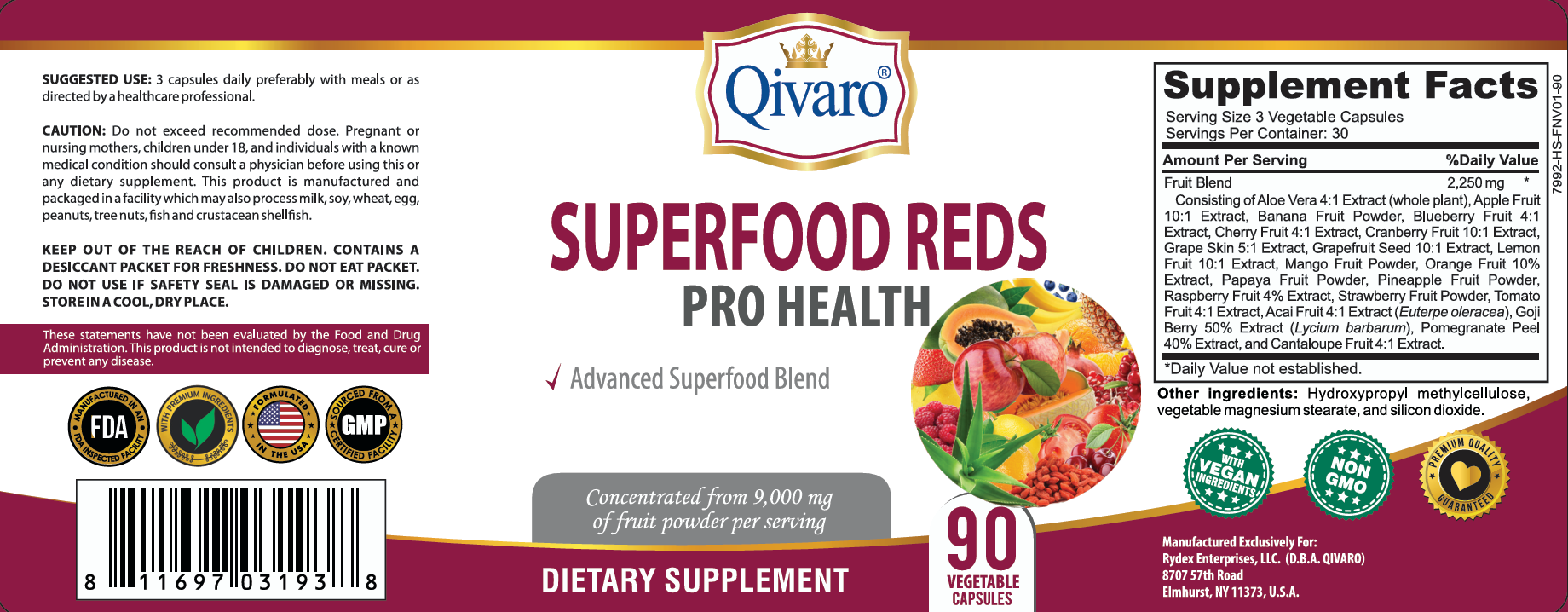 QIH101_Superfood Reds Pro Health_90 veggie capsules