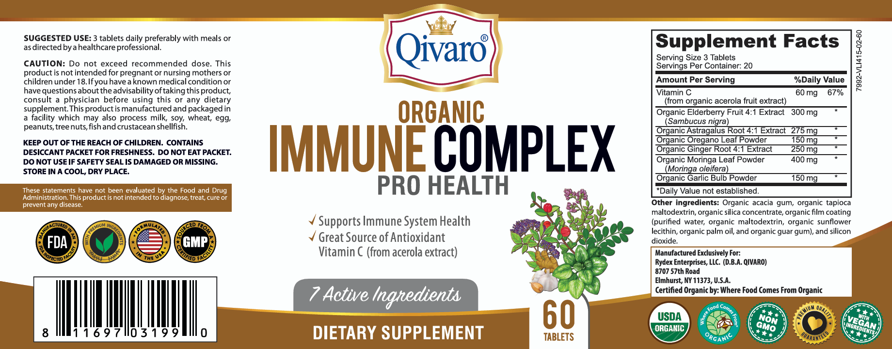 QIO02-Organic Immune Complex by Qivaro_60 tablets