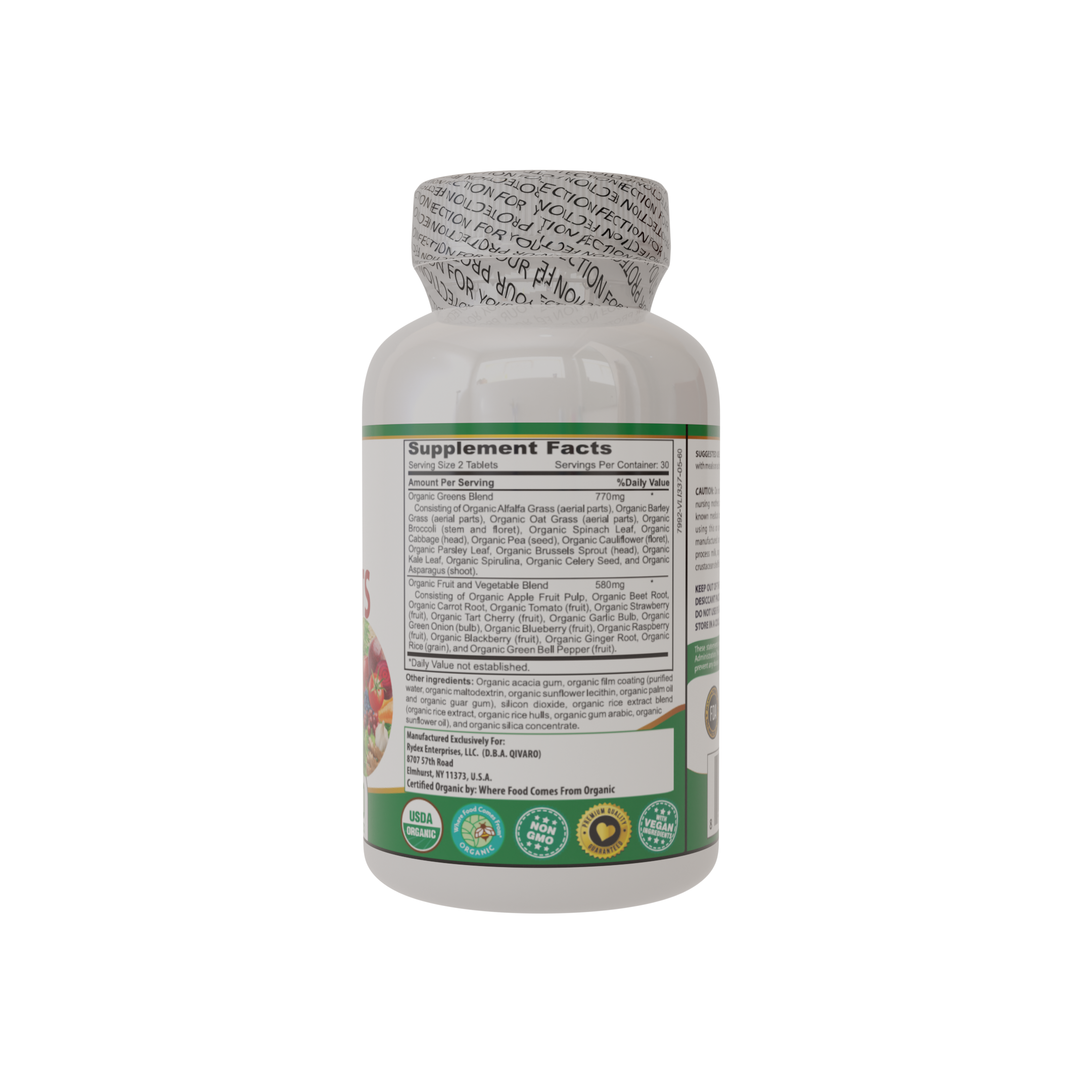 QIO01-Organic Greens & Fruits_60 tablets