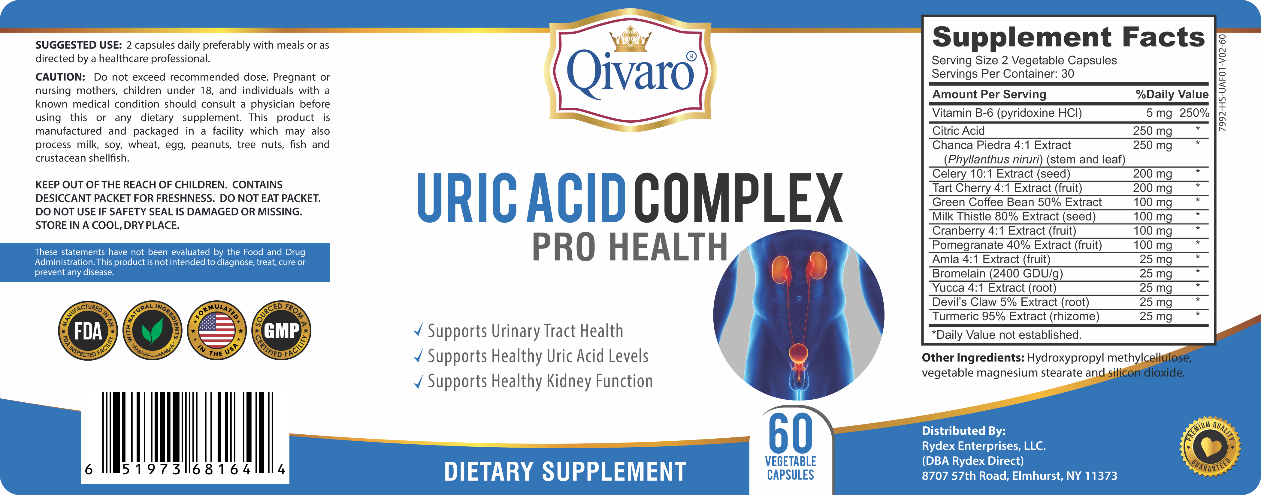 QIIH17_Uric Acid Complex Pro Health_60 veggie capsules