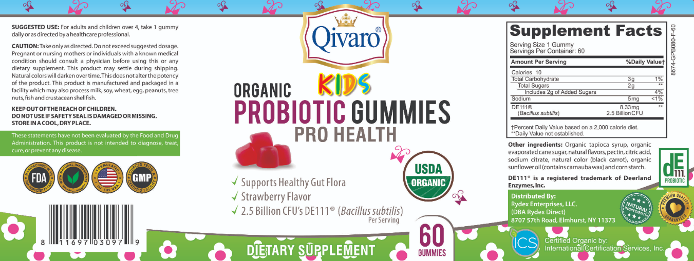 QKG03: Kids Organic Probiotic Gummies Pro Health
